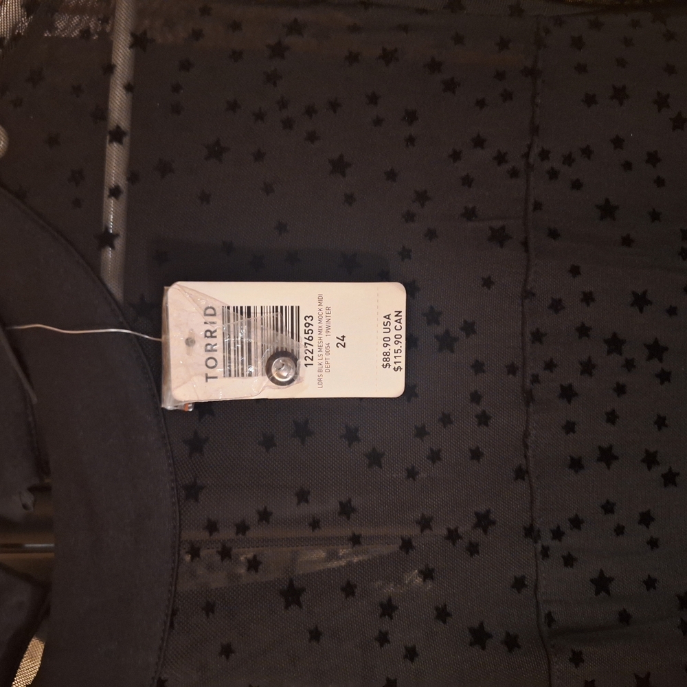 Torrid Black Starry Mesh Blouse